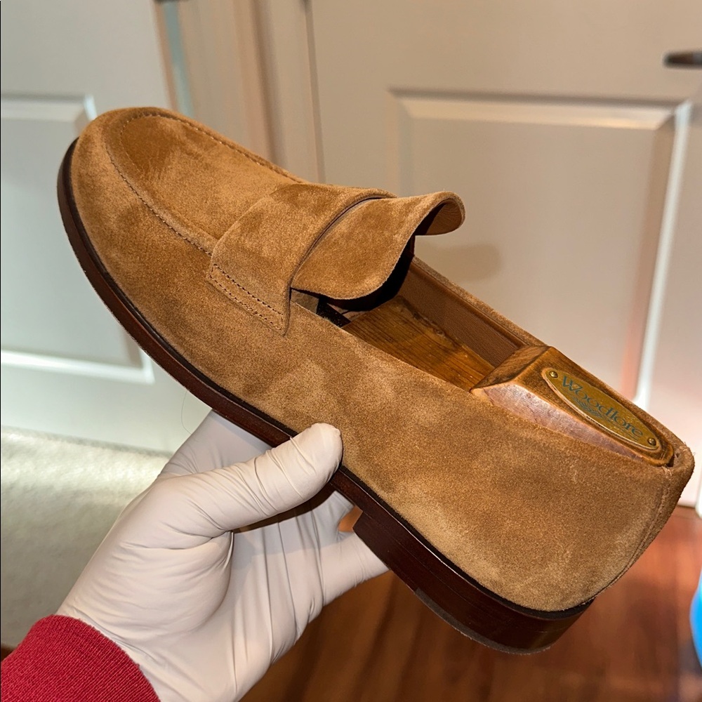 Vince Camuto Premium Dress Men's Tan Suede Loafers.  These loafers are perfect. - Picture 8 of 12